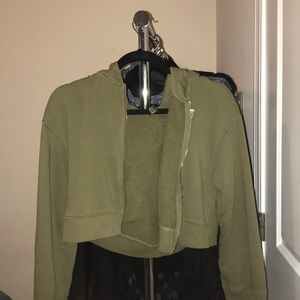 Forever 21 Cropped Sea Green/ Moss Jacket